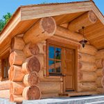 Baths made of large debarked logs