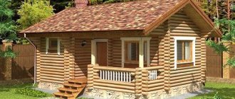 Log sauna with veranda