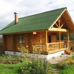 Bathhouse made of wooden logs