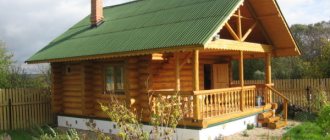 Bathhouse made of wooden logs