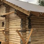 Bathhouse made of aspen, larch, linden, cedar