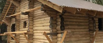 Bathhouse made of aspen, larch, linden, cedar