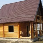 A bathhouse with an attic is an excellent option for temporary housing during the construction of the main house