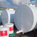 Tanks with thermal insulation coating