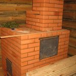 Brick stove in the bathhouse