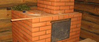 Brick stove in the bathhouse