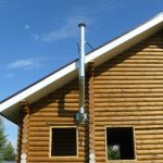 Installation of a chimney from sandwich pipes through a wall