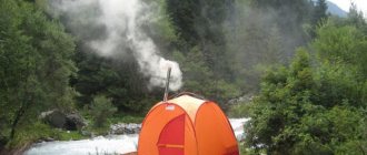 палатка баня с печкой для туризма 1