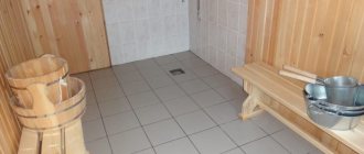 tile floor in bathhouse