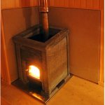 The wall near the stove should be lined with basalt slabs