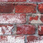 Typical efflorescence on brick