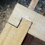 Corner connection of timber to main tenon