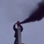 Burning soot from a chimney